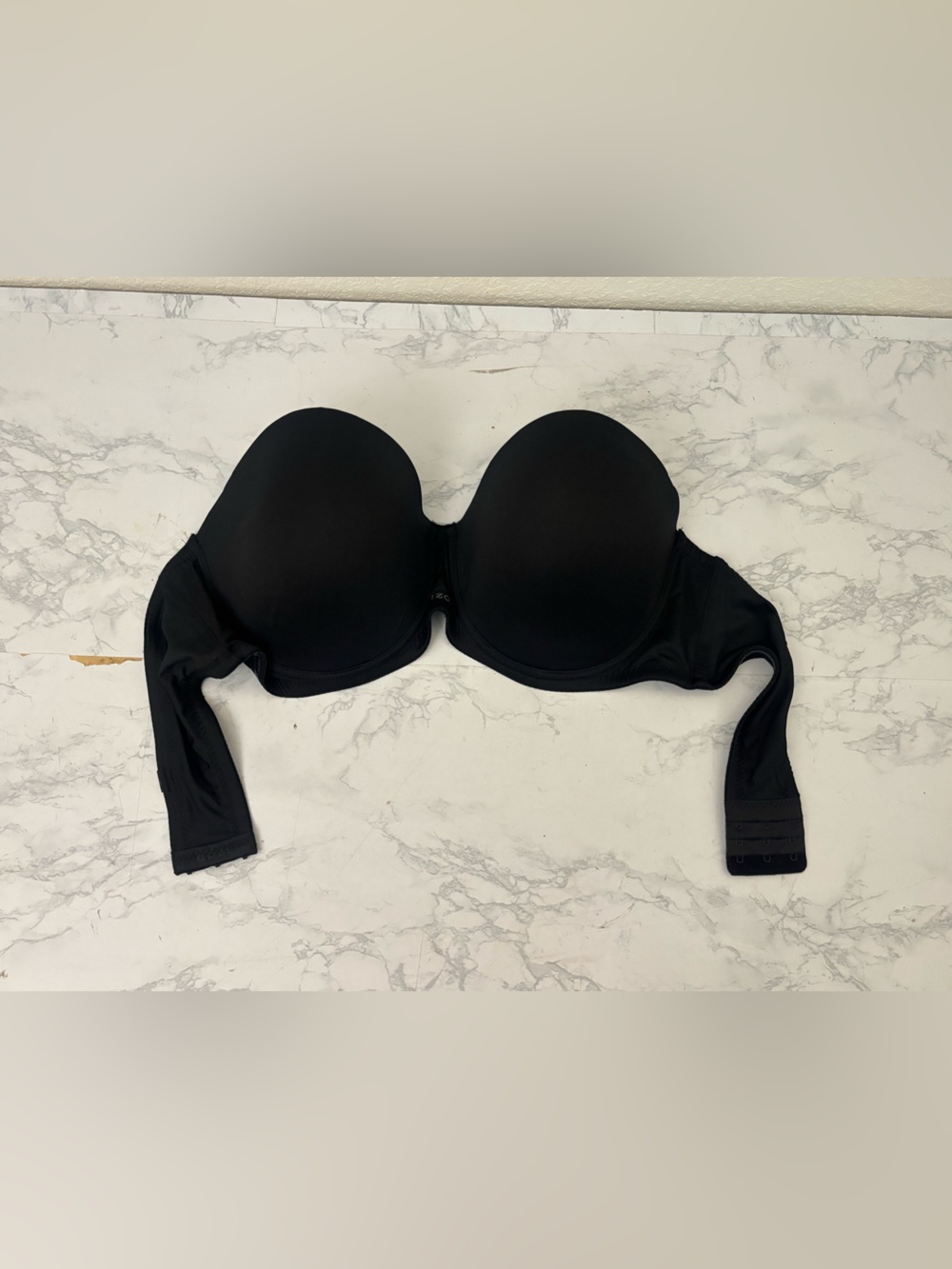 Izod Women's Bra Size 42D Black Padded Push Up Hook Eye Strapless